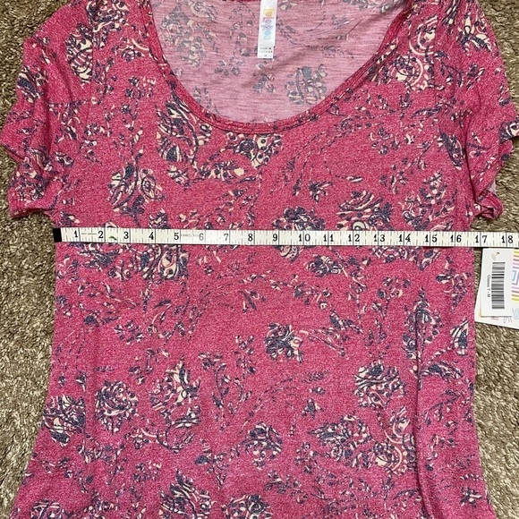 NWT LuLaRoe Pink Floral Classic T Top - Picture 4 of 5